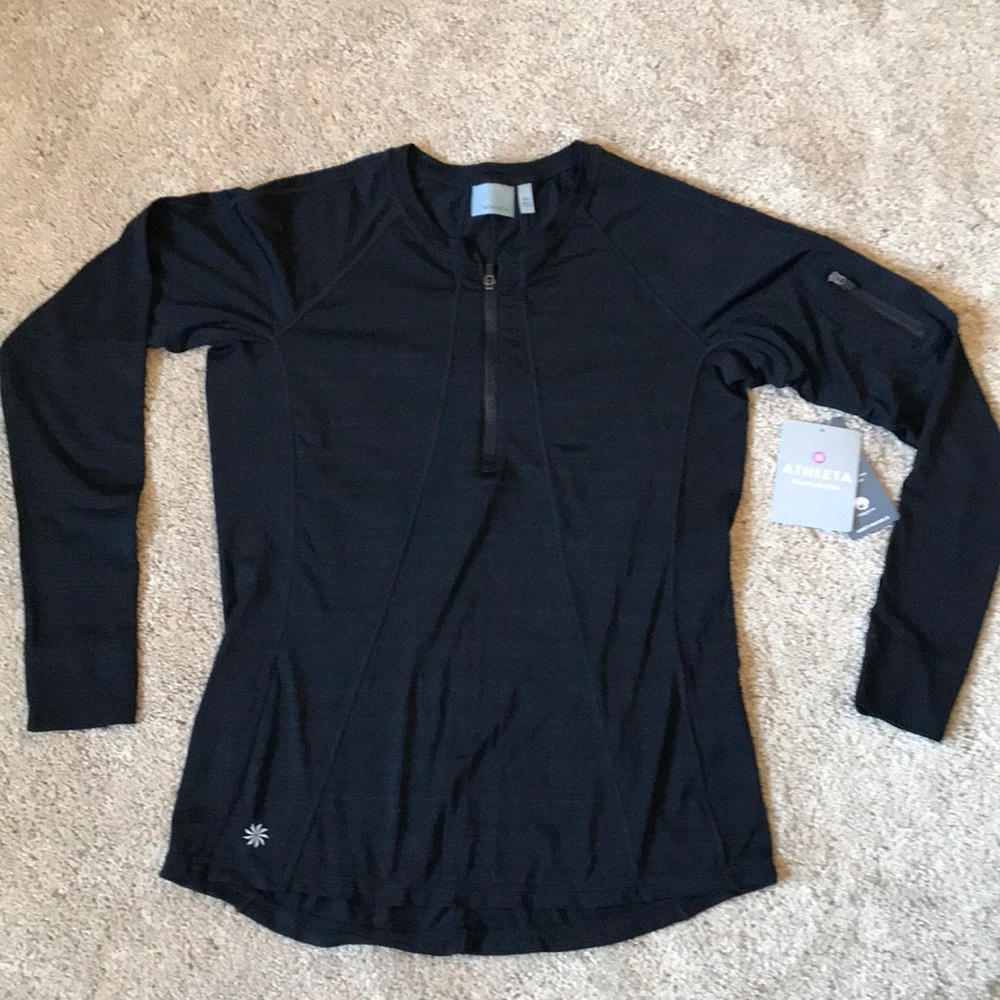 NWT Black Athleta unstinkable workout top size MP